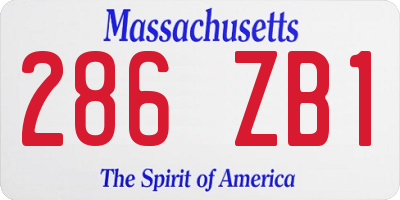 MA license plate 286ZB1