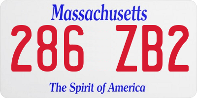 MA license plate 286ZB2