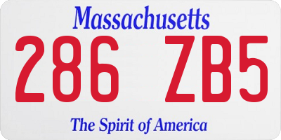 MA license plate 286ZB5