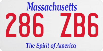 MA license plate 286ZB6