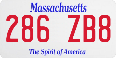 MA license plate 286ZB8