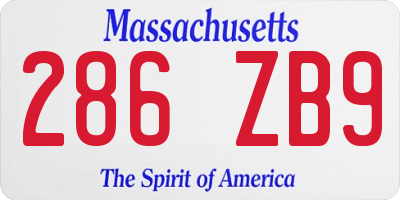 MA license plate 286ZB9