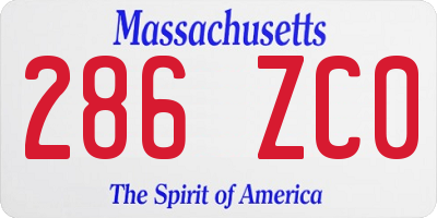 MA license plate 286ZC0