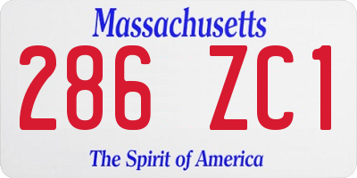 MA license plate 286ZC1