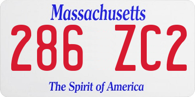 MA license plate 286ZC2