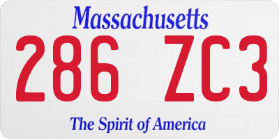 MA license plate 286ZC3