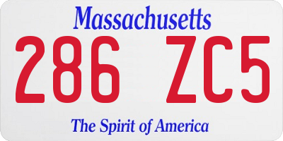 MA license plate 286ZC5