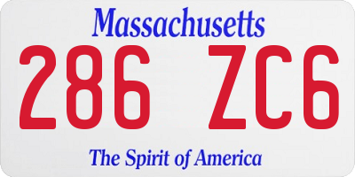 MA license plate 286ZC6