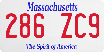 MA license plate 286ZC9