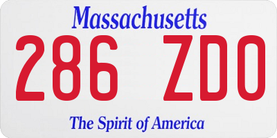 MA license plate 286ZD0