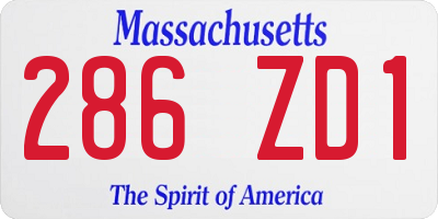 MA license plate 286ZD1