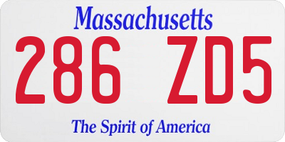 MA license plate 286ZD5