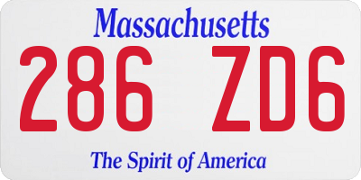 MA license plate 286ZD6