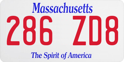 MA license plate 286ZD8
