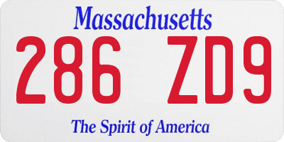 MA license plate 286ZD9