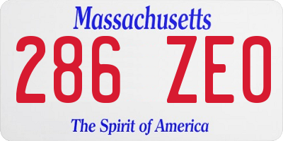 MA license plate 286ZE0