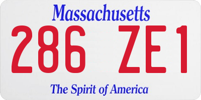 MA license plate 286ZE1