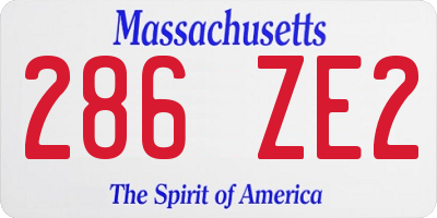 MA license plate 286ZE2