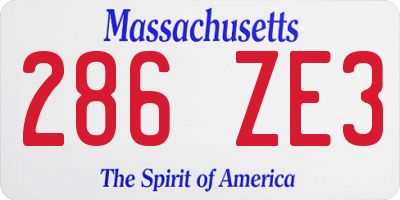 MA license plate 286ZE3