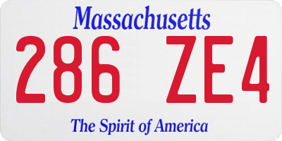 MA license plate 286ZE4