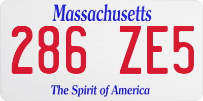 MA license plate 286ZE5