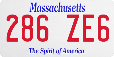 MA license plate 286ZE6