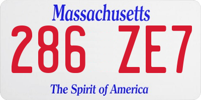 MA license plate 286ZE7