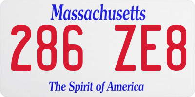 MA license plate 286ZE8