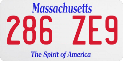 MA license plate 286ZE9