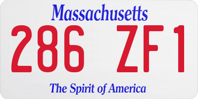 MA license plate 286ZF1