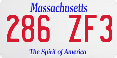 MA license plate 286ZF3