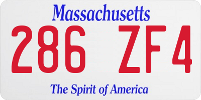 MA license plate 286ZF4