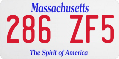 MA license plate 286ZF5