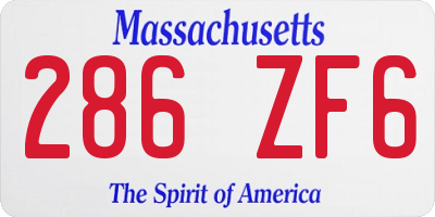 MA license plate 286ZF6