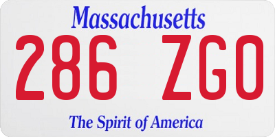 MA license plate 286ZG0