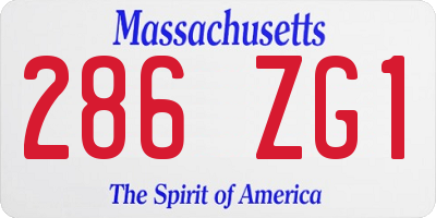 MA license plate 286ZG1
