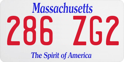 MA license plate 286ZG2