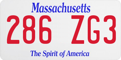 MA license plate 286ZG3
