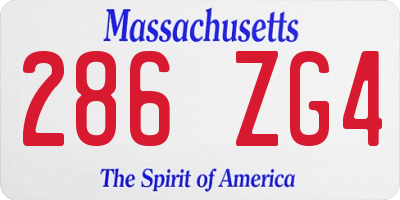 MA license plate 286ZG4