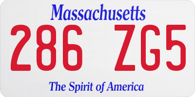 MA license plate 286ZG5