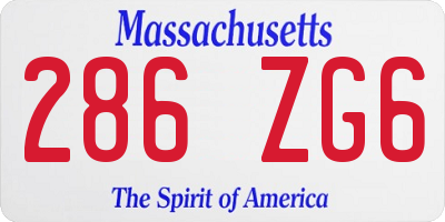MA license plate 286ZG6