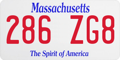 MA license plate 286ZG8