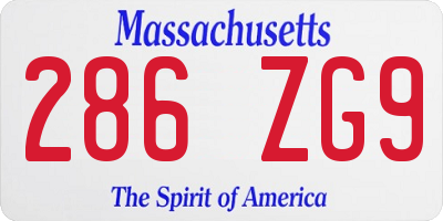 MA license plate 286ZG9