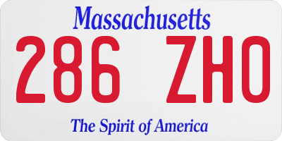 MA license plate 286ZH0
