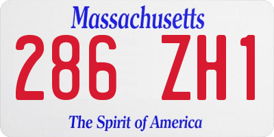 MA license plate 286ZH1