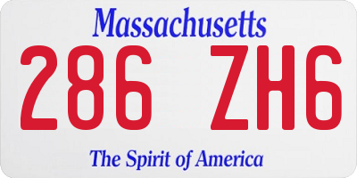 MA license plate 286ZH6