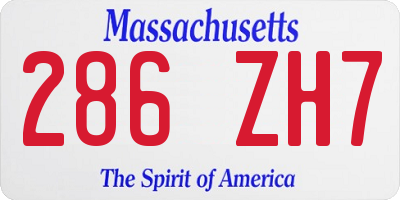 MA license plate 286ZH7
