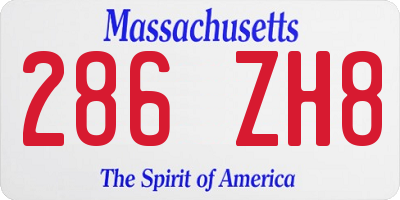 MA license plate 286ZH8
