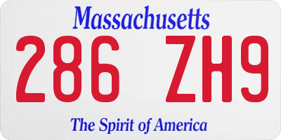 MA license plate 286ZH9