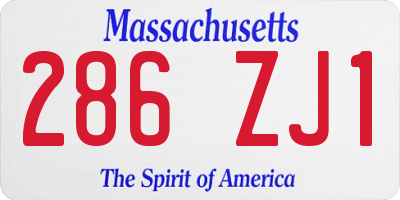 MA license plate 286ZJ1